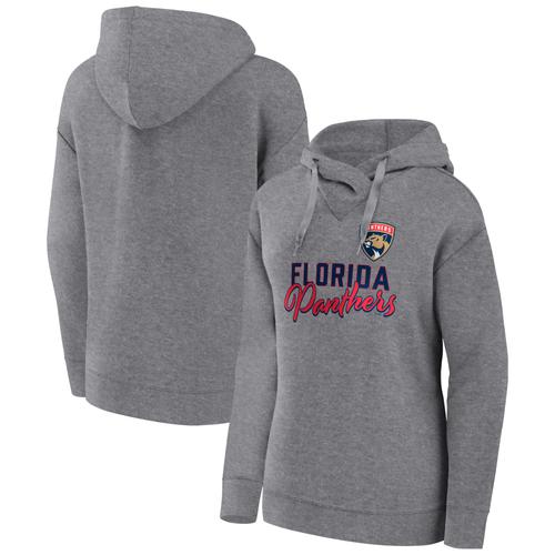 Damen Florida Panthers Script Favorite Fanatics Heather Gray Kapuzenpullover