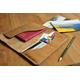 Beige Leather Passport & Boarding Pass Holder, Case, Cover, Travel Wallet