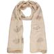 Elegant Cream Mulberry Tree Scarf With Rose Gold Metallic Foil Print Classy Ritzy Scarves Wrap Shawl Ideal Gift