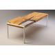 Extendable Oak Dining Table White Cliff, Modern Large White Table, Butterfly Mechanism, Solid Oiled Wood, For 10-12 People. Wood & Steel