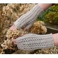 Warm Grey Fingerless Mitts, Merino Wool Gloves