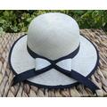 Genuine Ladies Ecuadorian Natural Panama Sun Hat With Ribbon Handwoven Ecuador Toquilla Palm Fedora Cuenca Style Authentic - Black