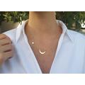 Crescent Moon Necklace With Star & Birthstone, Sterling Silver Birthstone Necklace, Personalized Gift Jewelry, Pendant