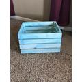 Vintage Blue Slats On 4-Sides Crate