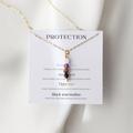 Empath Protection Crystal Necklace | Dainty 14K Gold Filled Energy Protection, Black Tourmaline, Lightweight Crystals, Healing