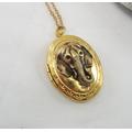 Oval Gold Plated Elephant Locket. Gift For Women