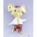 Charming 18K Gold Enamel Topo Gigio Mouse Pin/Brooch