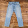 Vintage Levis 501 Jeans 35 X 32 90S Stonewash Straight Blue Red Tab Denim