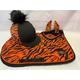 Tiger Print Saddle Pad Set With Matching Fly Veil & Hat Silk - Stand Out At The Stables Stunning