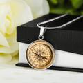 Compass Necklace, Engraved Pendant, Mens Boat Charm, Travel Coordinate North