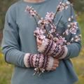 Hand Knitted Fair Isle Wrist Warmers, Icelandic Mittens , Arm Knitted Wristers, Isle Pulse Warmers, Fairisle Wrist Cuffs