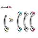 Curved Barbell, Barbell Piercing - Double Jeweled Bent 18G 16G 14G For Belly Ring, Eyebrows, Ear, Tragus, Helix