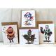 Pack Of 4 Philadelphia Mascot Holiday Cards Gritty Phanatic Swoop Franklin Phillys Sports Art Christmas Card Flyers Eagles Sixers