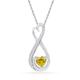 Citrine Infinity Pendant, 925 Sterling Silver Genuine Golden & Diamond Heart Necklace & 18 Inch Chain November Birthstone