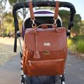 Elf Jade Nappy Bag Backpack Vegan Leather Brown 4Pcs Set, Diaper Bag, Mummy Baby Stylish Shower Gift, Changing