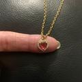 Tiny Ruby Red Cubic Zirconia Necklace, Heart Jewellery, Charm Anniversary/Love/Valentine/Birthday Gift, Gold Chain