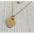 Large Gold Vermeil Heart Necklace, Personalised Engraving, Includes Gift Box & Free Shipping