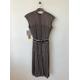 1970S Brown & White Vertical Stripe Sun Dress