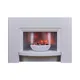 Suncrest Stockeld White Mdf & Stainless Steel Freestanding Electric Fire Suite