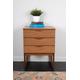 1960s Teak and Formica Bedisde cabinet chest of drawers made by Europa Furniture bedside cabinet on sleigh legs