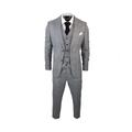 Harry Brown Mens Check Grey 3 Piece Prince Of Wales Suit - Size 52 (Chest)