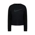 Nike Dri-Fit Oversized Long Sleeve Crew Neck Black Womens Sweatshirt CU5507 010 Cotton - Size X-Small