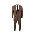 TruClothing Mens IM1 Classic Plain Brown 3 Piece Suit - Size 52 (Chest)