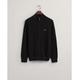 Gant Mens Cotton Pique Half Zip Cardigan in Black - Size 4XL