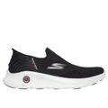 Skechers Men's Slip-ins: GO WALK Anywhere - The Tourist Slip-On Shoes|Size 9.0|Black/White|Vegan|Machine Washable|Arch Fit|Hyper Burst