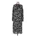 Ted Baker London Casual Dress - Midi Mock 3/4 sleeves: Black Floral Dresses - Women's Size 6