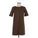 Ann Taylor LOFT Casual Dress - Shift: Brown Jacquard Dresses - Women's Size Medium