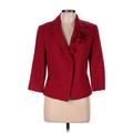 White House Black Market Wool Blazer Jacket: Short Red Print Jackets & Outerwear - Women's Size 8