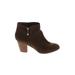 Style&Co Ankle Boots: Brown Print Shoes - Women's Size 8 - Round Toe