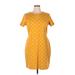 Old Navy Casual Dress - Mini Crew Neck Short sleeves: Yellow Print Dresses - Women's Size X-Large