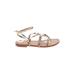 Sandals: Gold Solid Shoes - Women's Size 37 - Open Toe
