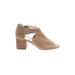 Nine West Heels: Tan Solid Shoes - Women's Size 10 - Open Toe