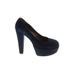 MARNI Heels: Slip-on Platform Cocktail Blue Solid Shoes - Women's Size 36.5 - Round Toe