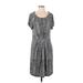 BCBGMAXAZRIA Casual Dress Scoop Neck Short sleeves: Gray Dresses - Women's Size Medium