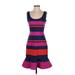 Belle Badgley Mischka Casual Dress - Party Scoop Neck Sleeveless: Purple Print Dresses - Women's Size 2