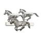 Horse Running Pewter Cufflinks & Tie Bar Set Wedding Jewellery Novelty Gift Boxed TBC 189