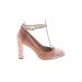 Boden Heels: Pumps Chunky Heel Cocktail Party Pink Solid Shoes - Women's Size 36 - Round Toe