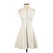 Bar III Cocktail Dress - Mini Crew Neck Sleeveless: Ivory Print Dresses - Women's Size Small