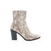 Dolce Vita Ankle Boots: Ivory Snake Print Shoes - Women's Size 9 1/2 - Almond Toe