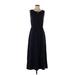 Talbots Casual Dress - Midi Scoop Neck Sleeveless: Blue Solid Dresses - Women's Size Small Petite