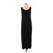 Eileen Fisher Casual Dress - Midi Scoop Neck Sleeveless: Black Solid Dresses - Women's Size Small