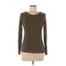 Tahari Long Sleeve T-Shirt: Brown Tops - Women's Size Medium