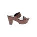 Stuart Weitzman Mule/Clog: Slip-on Platform Casual Brown Shoes - Women's Size 7 1/2 - Open Toe