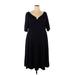 City Chic Casual Dress - A-Line V Neck 3/4 sleeves: Black Print Dresses - New - Women's Size 20 Plus