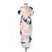 Ecowish Casual Dress - Shift: Ivory Print Dresses - Women's Size Small