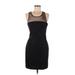 H&M Cocktail Dress - Sheath Scoop Neck Sleeveless: Black Solid Dresses - Women's Size 8